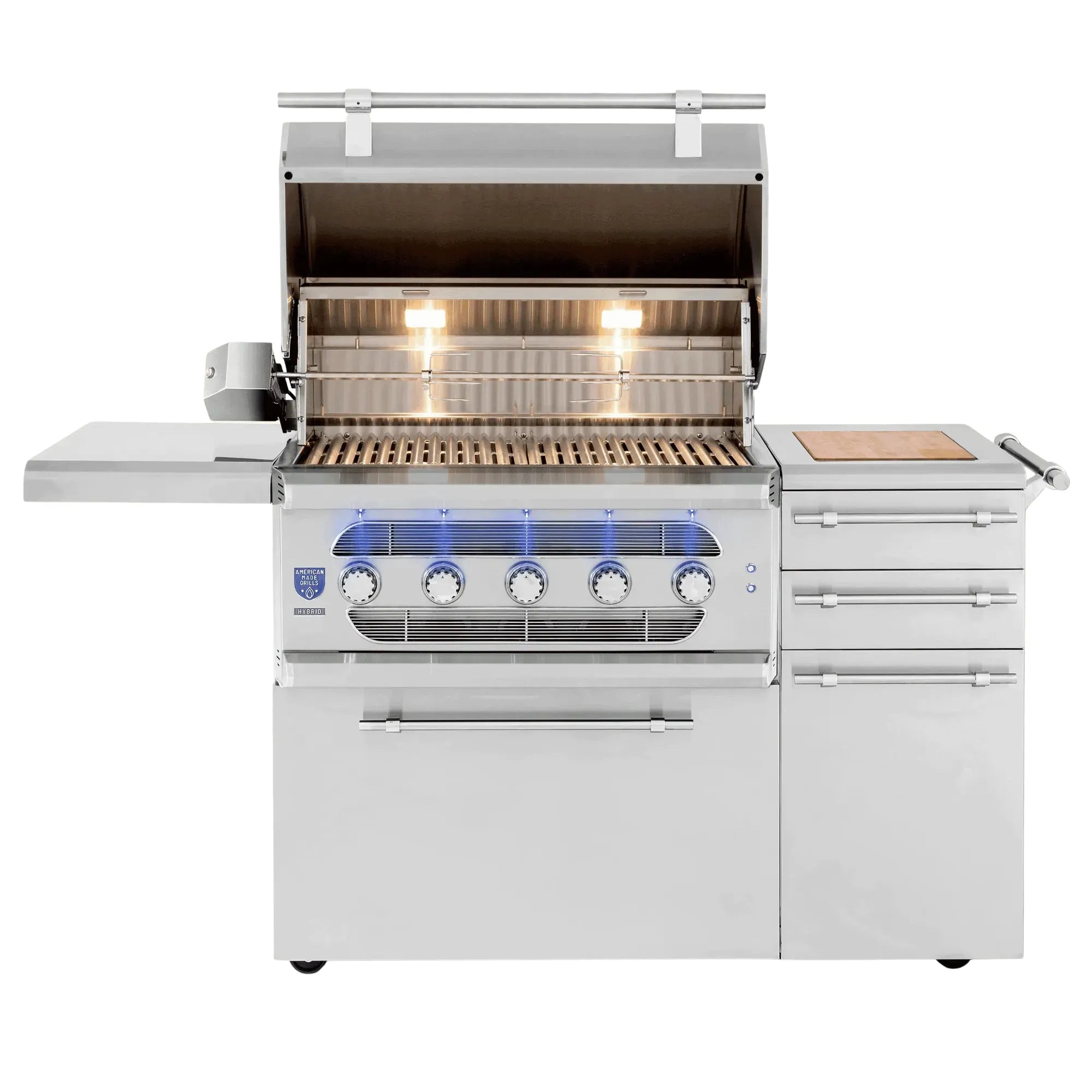 American Made Grills Muscle 36-Inch Freestanding Hybrid Grill — 110,000 BTU | Gas, Charcoal & Wood | Made in USA American Made Grills