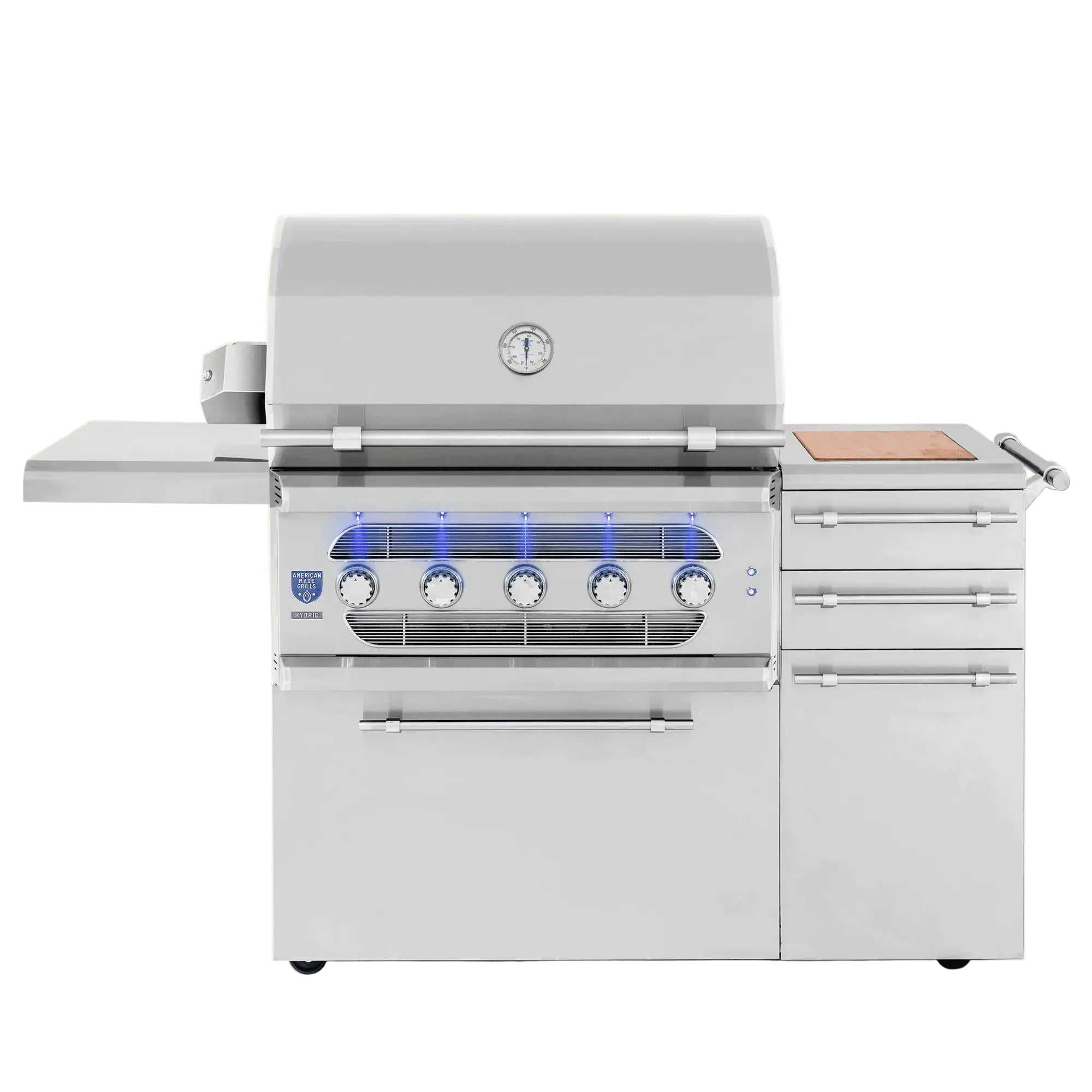 American Made Grills Muscle 36-Inch Freestanding Hybrid Grill — 110,000 BTU | Gas, Charcoal & Wood | Made in USA American Made Grills