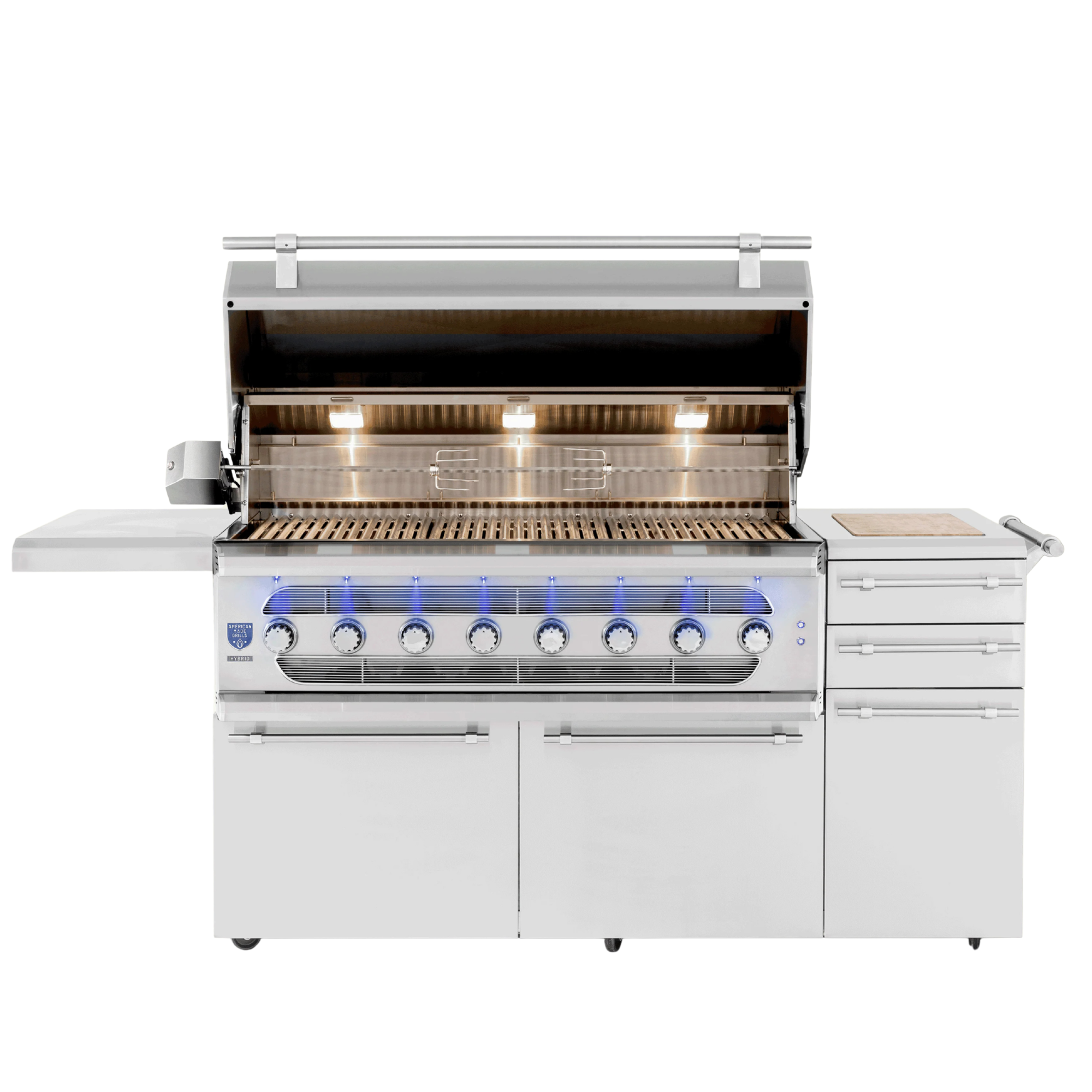 American Made Grills Muscle 54-Inch Freestanding Hybrid Grill — 176,000 BTU | Gas, Charcoal & Wood | Made in USA American Made Grills