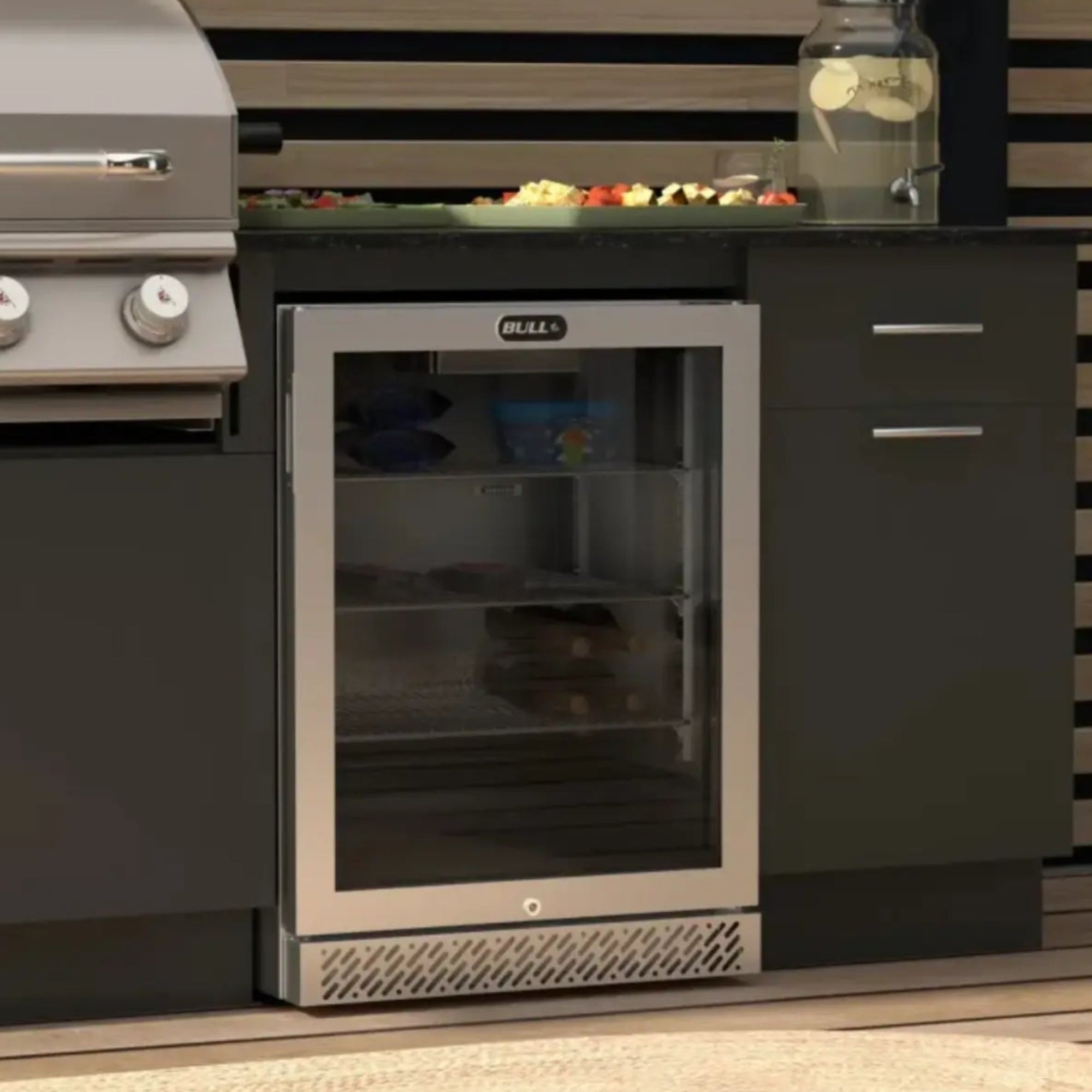 Bull Outdoor Rated 4.9 Cu. Ft. Glass Door Refrigerator Bull