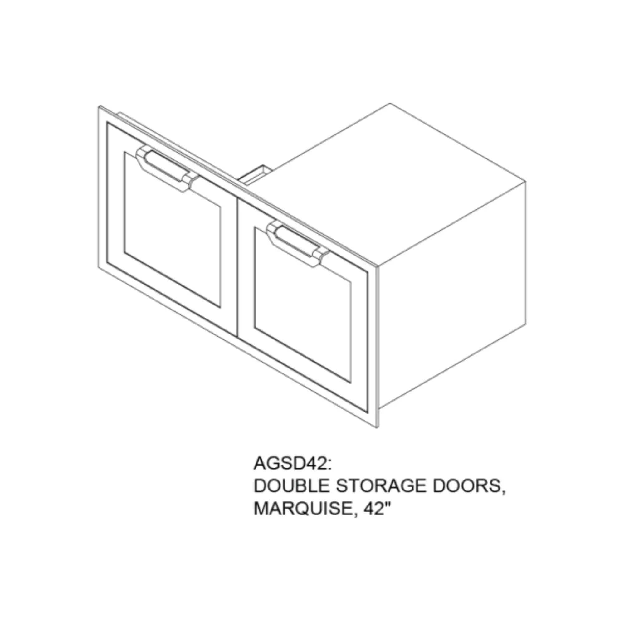 Hestan 42-Inch Outdoor Kitchen Double Storage Doors Hestan