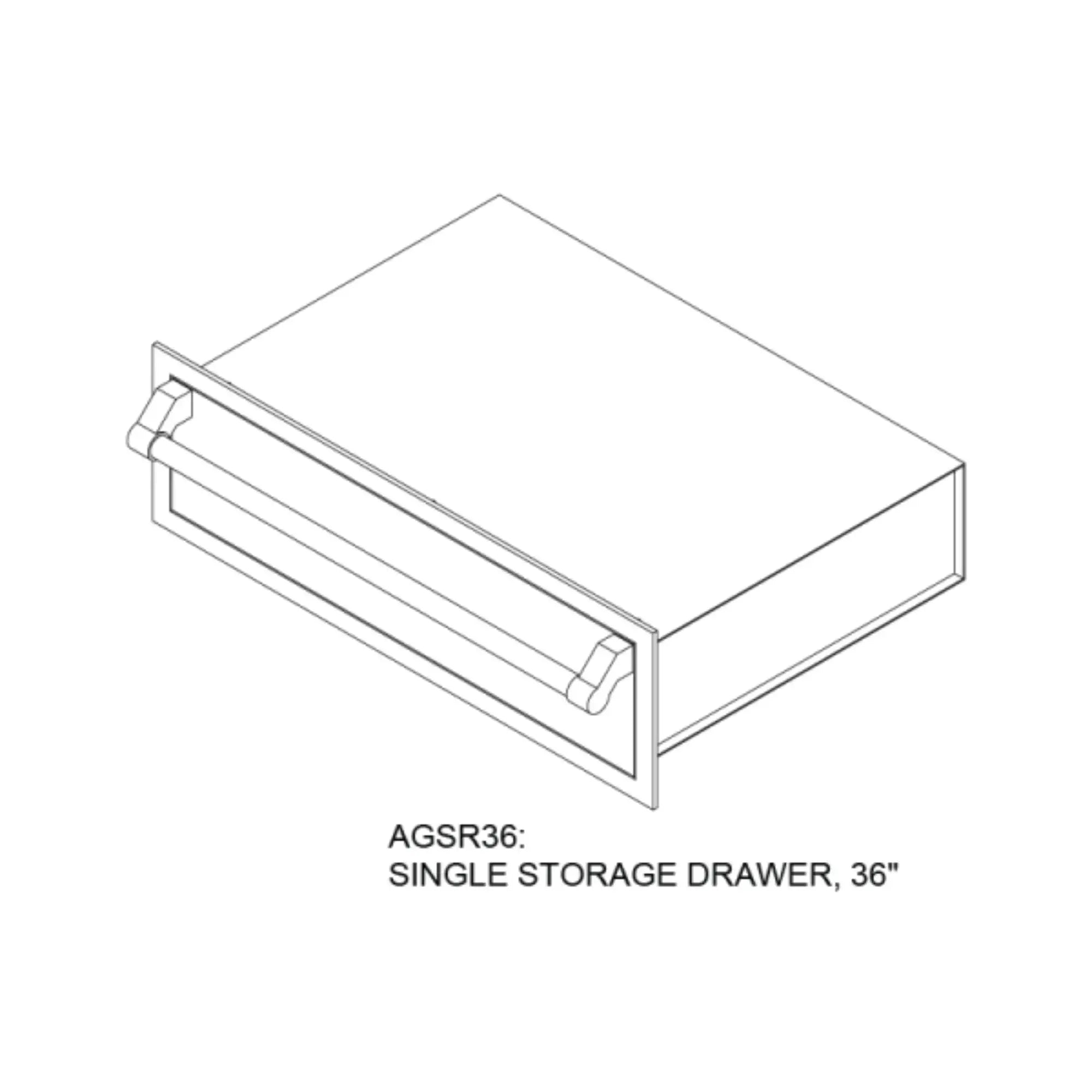 Hestan 36-Inch Outdoor Kitchen Single Storage Drawer Hestan
