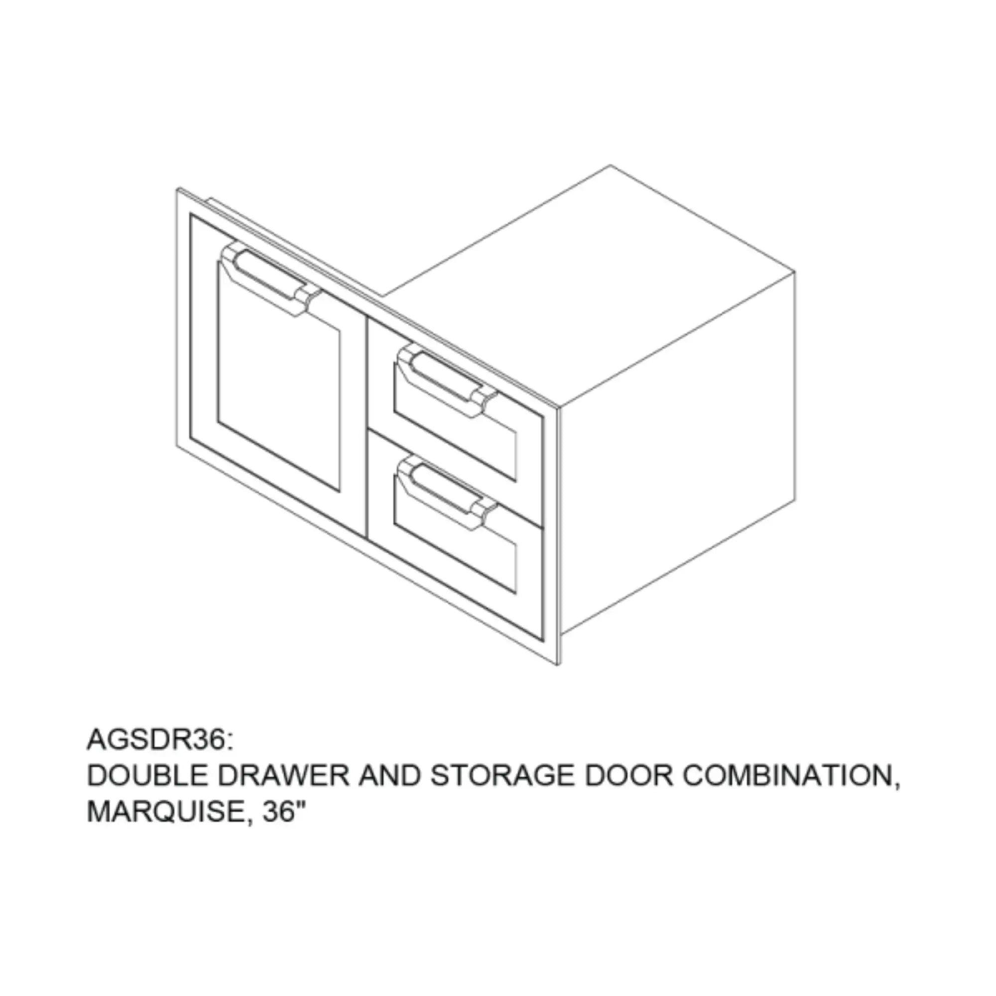 Hestan 36-Inch Outdoor Kitchen Double Drawer & Storage Door Combo Hestan