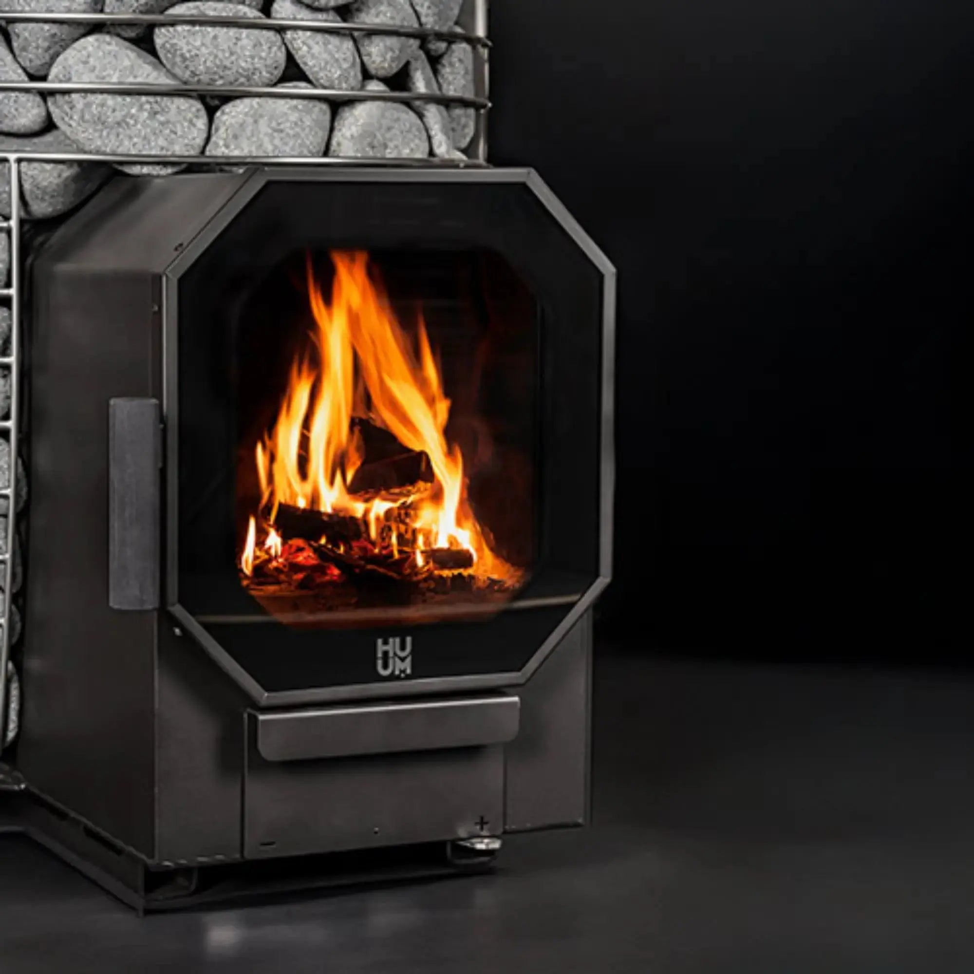 HUUM HIVE Flow Mini 8.5 kW Wood-Burning Sauna Stove with Firebox Extension HUUM