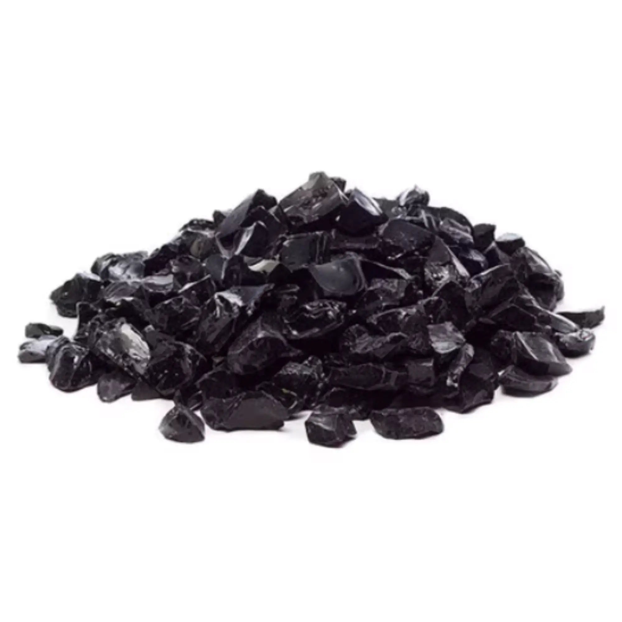 Black Classic Fireglass – ½” Crushed (25 lb Tub) Hargrove Hearth Products