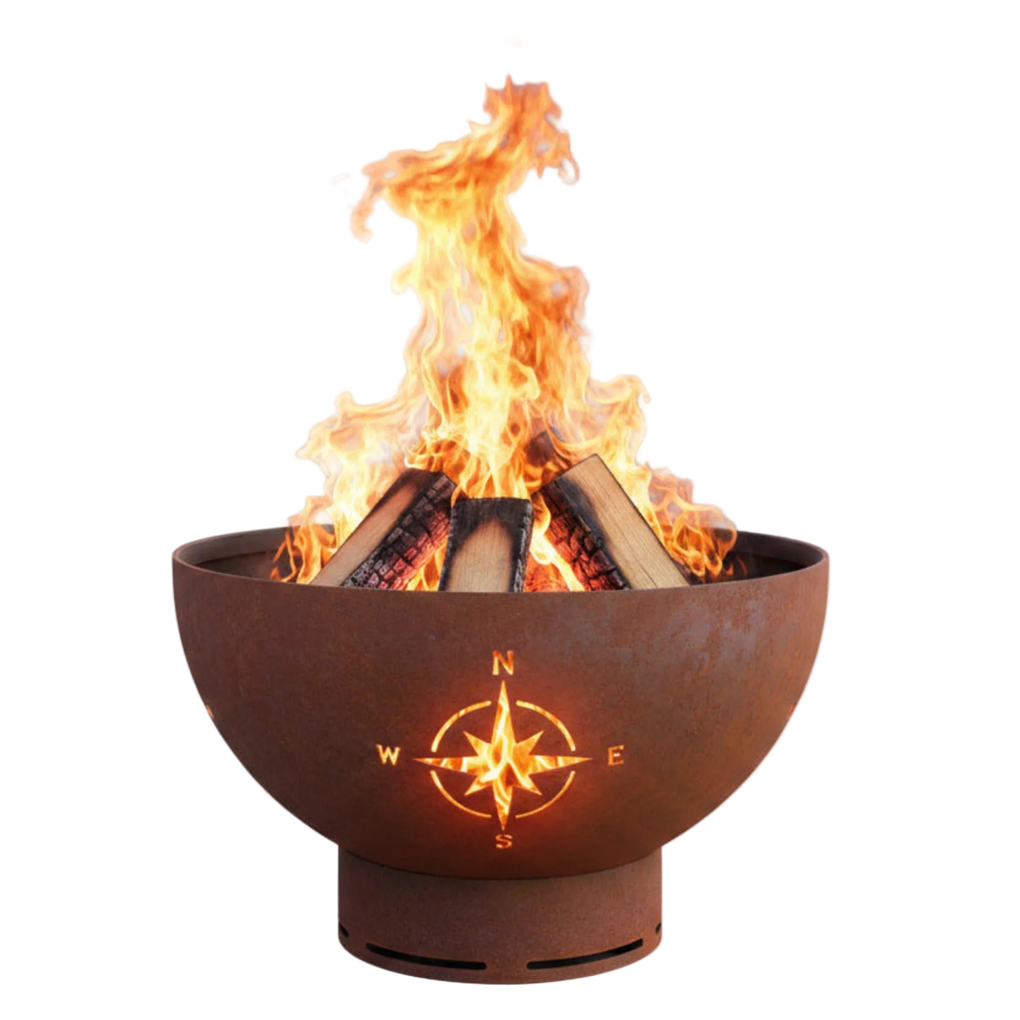 Navigator 36″ Round Wood Fire Pit – Carbon Steel by Fire Pit Art Fire Pit Art