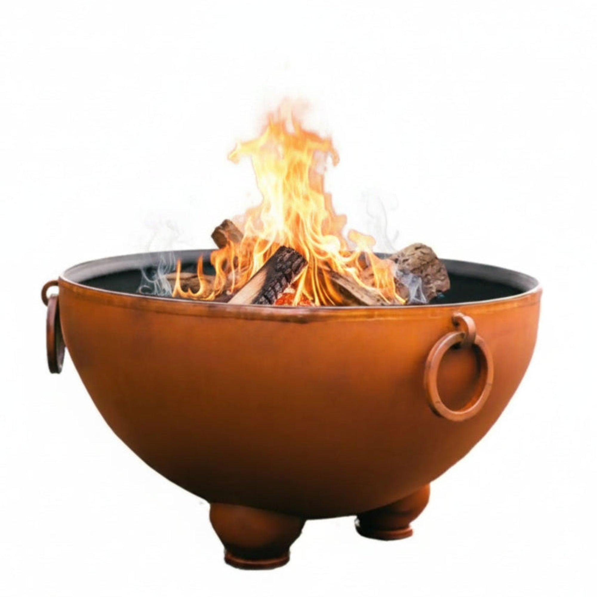 Nepal 41″ Round Wood Fire Pit – Carbon Steel by Fire Pit Art Fire Pit Art