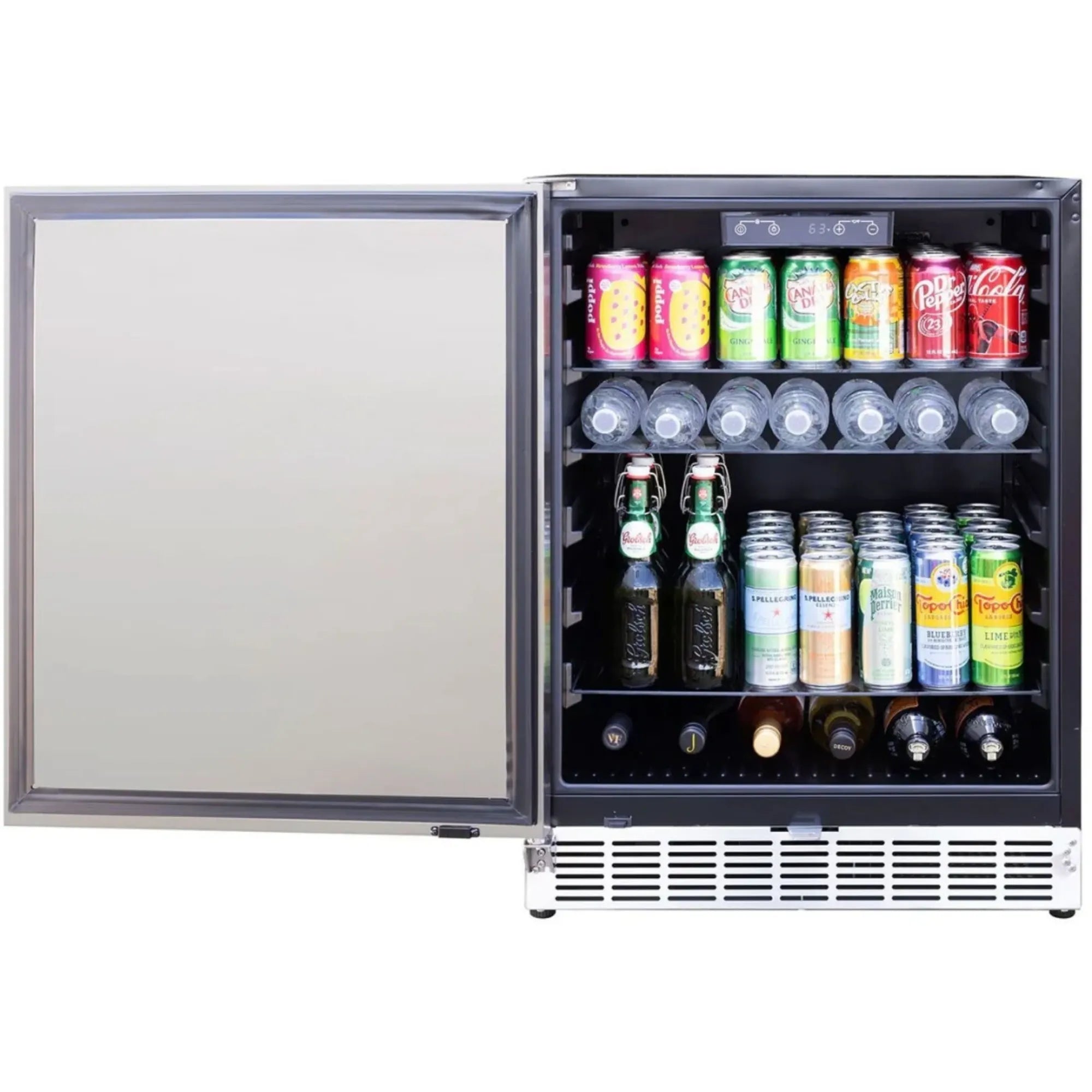 Summerset 24" 5.1 Cu. Ft. Outdoor Rated Refrigerator — Stainless Steel Door — Left-Hinged (Right-to-Left Opening), 161-Can capacity | RFR-24S-AR Summerset