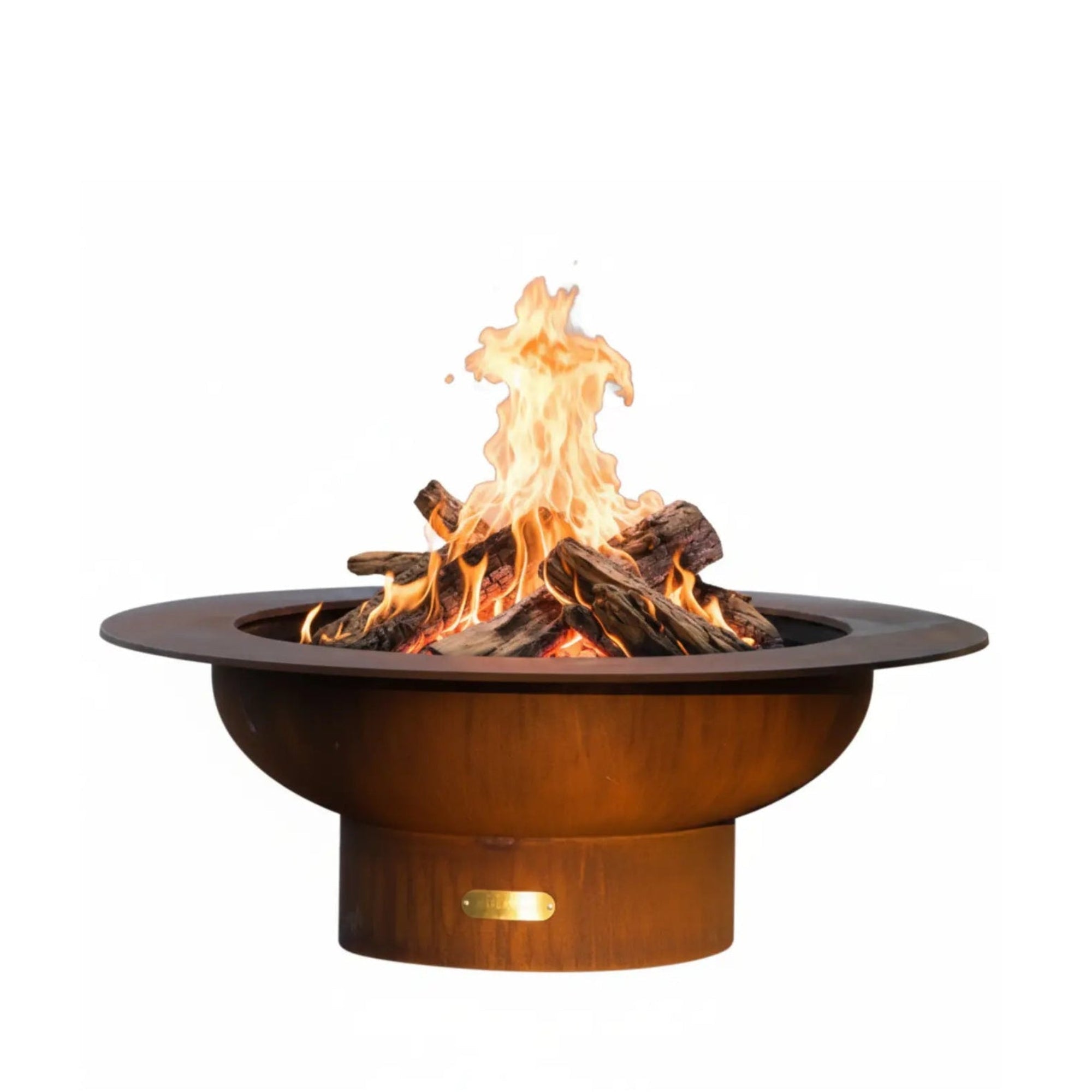 Saturn 41″ Round Wood Burning Fire Pit – Carbon Steel by Fire Pit Art Fire Pit Art