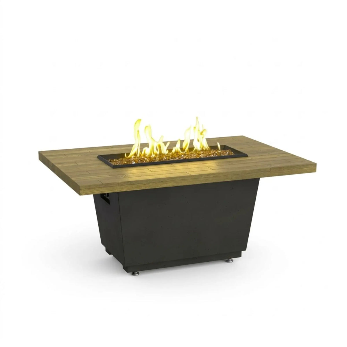 American Fyre Designs Cosmopolitan Rectangle 54" Reclaimed Wood and GFRC Gas Fire Pit Table American Fyre Designs