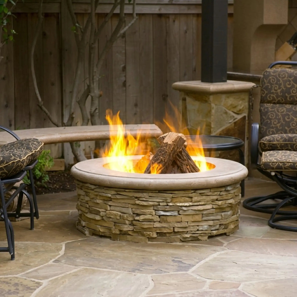 American Fyre Designs Contractor's Model 39" Round GFRC Gas Fire Pit American Fyre Designs